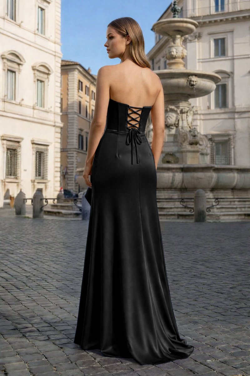Sweetheart Orange Mermaid Long Party Dress with Slit